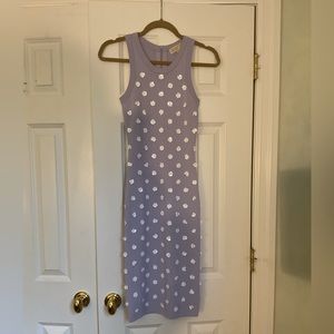 MICHAEL KORS LILAC KNIT DRESS WITH WHITE FLOWERS